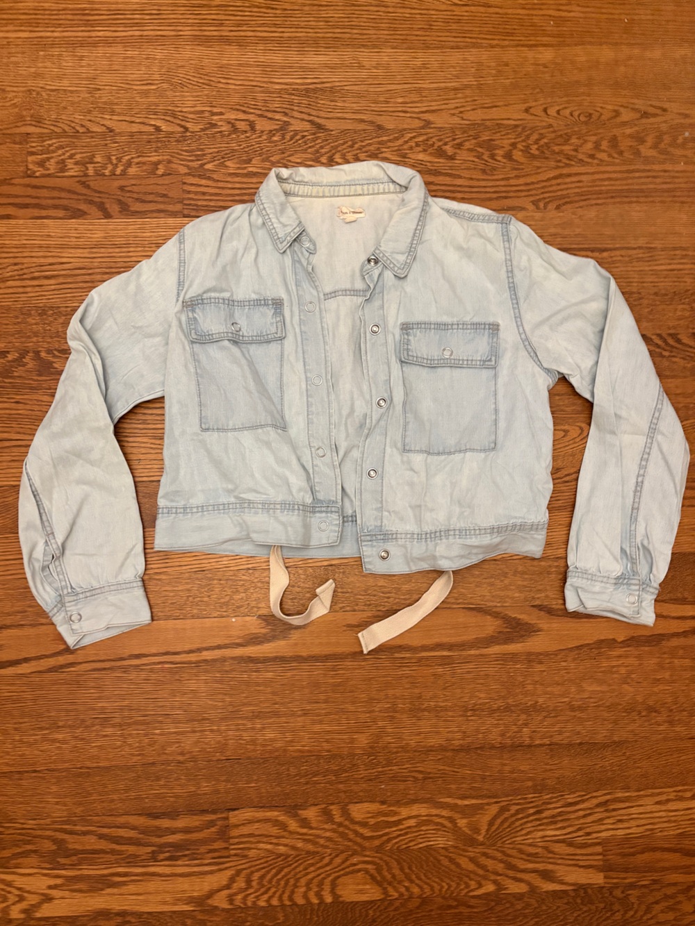 Light Blue Cropped Denim Jacket - Women's